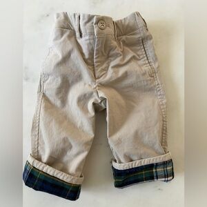 GAP Kids Khaki Pants with Plaid Trim